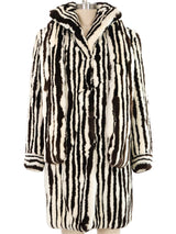 Sheared Striped Fur Coat Outerwear arcadeshops.com