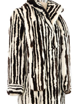 Sheared Striped Fur Coat Outerwear arcadeshops.com