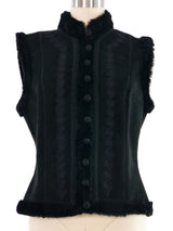 Giuliana Teso Shearling Suede Vest Jacket arcadeshops.com
