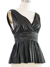 Prada Leather Peplum Top Top arcadeshops.com