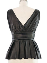 Prada Leather Peplum Top Top arcadeshops.com