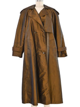 Metallic Copper Jacquard Trench Coat Outerwear arcadeshops.com