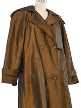 Metallic Copper Jacquard Trench Coat Outerwear arcadeshops.com