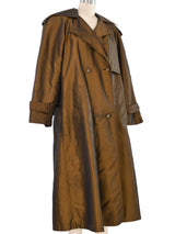 Metallic Copper Jacquard Trench Coat Outerwear arcadeshops.com