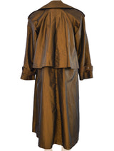 Metallic Copper Jacquard Trench Coat Outerwear arcadeshops.com