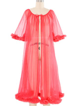 1960s Pink Swiss Dot Peignoir Outerwear arcadeshops.com
