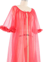 1960s Pink Swiss Dot Peignoir Outerwear arcadeshops.com