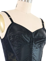 1992 Dolce & Gabbana Black Satin Bustier Top arcadeshops.com