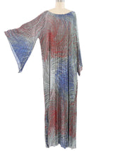 Georgie Keyloun Metallic Pleated Caftan