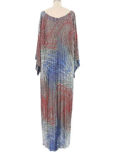 Georgie Keyloun Metallic Pleated Caftan