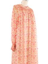 Treacy Lowe Smocked Floral Chiffon Dress Dress arcadeshops.com