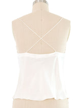 White Silk Satin Cami Top arcadeshops.com