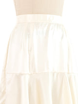 White Silk Satin Skirt