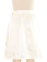 White Silk Satin Skirt