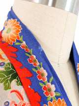 1920s Chrysanthemum Print Silk Robe Jacket arcadeshops.com