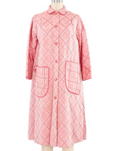 Pink Quilted Satin Swing Coat Outerwear arcadeshops.com