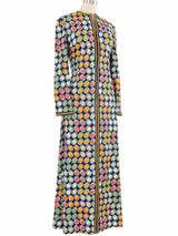 1970s Dot Print Caftan Dress arcadeshops.com