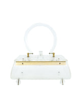 1950's Floral Lucite Box Bag