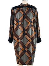 1980s Yves Saint Laurent Plaid Wool Smock Dress Dress arcadeshops.com
