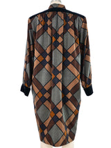 1980s Yves Saint Laurent Plaid Wool Smock Dress Dress arcadeshops.com