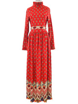 1970s Victor Costa Rust Jersey Dress Dress arcadeshops.com