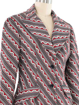 1970s Wave Pattern Knit Jacket