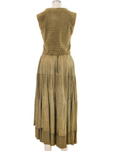 Perforated Suede Skirt Set Suit arcadeshops.com