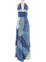 Love Melody Patchwork Denim Halter Dress Dress arcadeshops.com