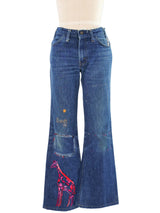 Ron Herman Reworked Embroidered Levis Flare Leg Pants Bottom arcadeshops.com