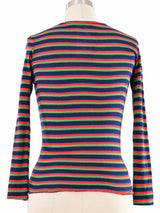 Striped Rib Knit Tee