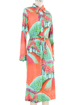 1970s Lanvin Landscape Shirtdress Dress arcadeshops.com