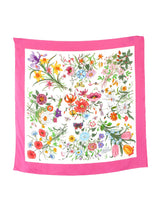 Gucci Pink Flora Silk Scarf