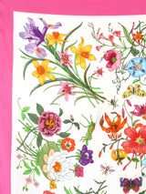 Gucci Pink Flora Silk Scarf