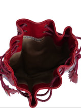 1970s Italian Striped Leather Drawstring Bag Accessory arcadeshops.com