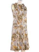 Louis Feraud Metallic Brocade Pleated Dress Dress arcadeshops.com