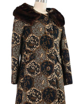 1960s Mink Collar Tapestry Coat
