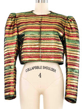 1982 Yves Saint Laurent Metallic Stripe Jacket Jacket arcadeshops.com