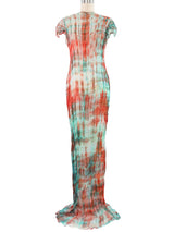 Pearl Embellished Hand Dyed Silk Gown