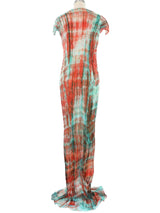 Pearl Embellished Hand Dyed Silk Gown