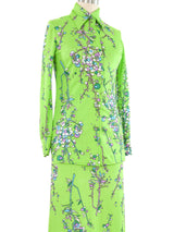 1970s Green Jersey Dress Ensemble Suit arcadeshops.com