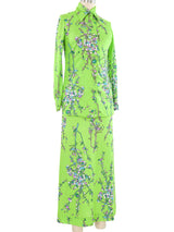 1970s Green Jersey Dress Ensemble Suit arcadeshops.com