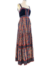 1970s Gunne Sax Cabbage Rose Corset Dress Dress arcadeshops.com