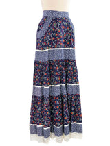 Gunne Sax Tiered Floral Maxi Skirt Bottom arcadeshops.com