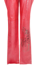 1990s Christian Lacroix Red Leather Trouser Bottom arcadeshops.com