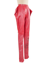 1990s Christian Lacroix Red Leather Trouser Bottom arcadeshops.com