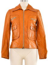 1970s Woven Panel Leather Jacket Jacket arcadeshops.com