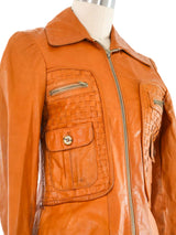 1970s Woven Panel Leather Jacket Jacket arcadeshops.com