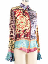 2004 Roberto Cavalli Baroque Silk Blouse