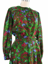 1980s Yves Saint Laurent Green Skirt Ensemble Suit arcadeshops.com