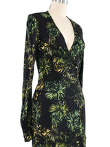 Gucci Palm Printed Wrap Dress Dress arcadeshops.com